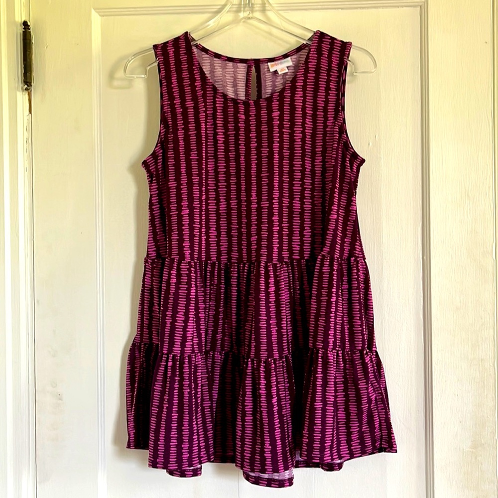 Lularoe Swing Sleeveless Purple Tank Printed NWOT